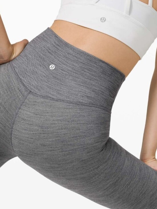 lululemon athletica Pants - lululemon High Rise Gray Silver NULU Leggings Like New